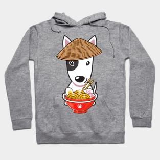 Funny Bull Terrier Eating Ramen Hoodie